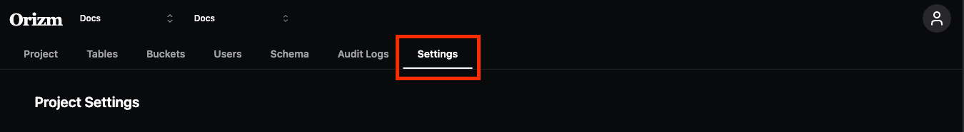 プロジェクト設定を開く