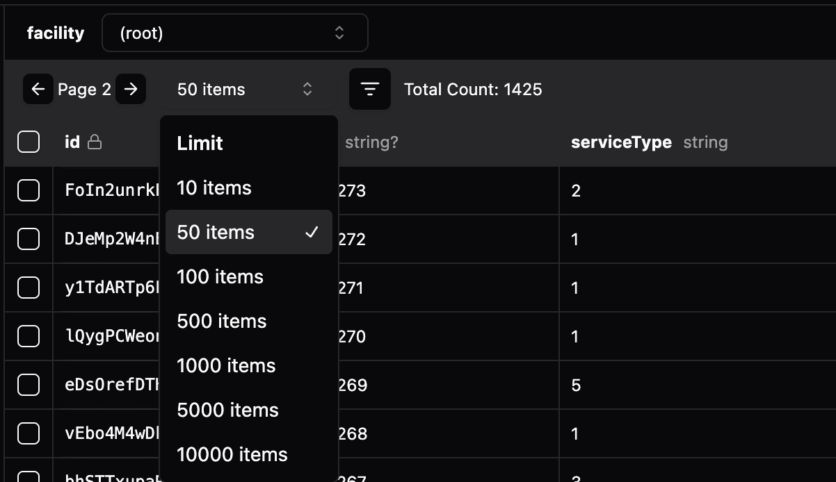 ページネーションごとの表示数サンプル画像